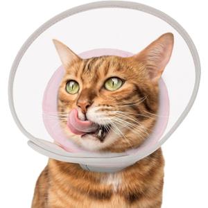 Cat Cone Collar Soft: Comfortable Waterproof Mesh Recovery Cone After Surgery to Stop Licking and Scratch, Alternative to Plastic Elizabeth Head/Neck Cone(Pink, M)