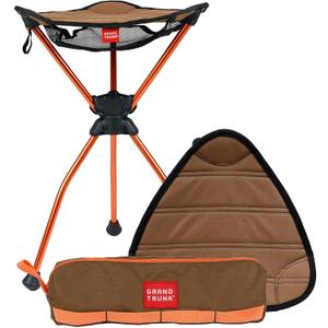 GRAND TRUNK Compass 360 XT Extra Tall Swivel Stool Portable Outdoor Seat for Camping Travel and Everyday Use Brown