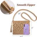 Peicees Crossbody Bag Purse For Women Bohemian Shoulder Bag Woven Crochet Purse For Summer Beach Travel Clutch Handbag