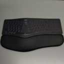 MOKURU Wireless Ergonomic Keyboard, Split Keyboard with Wrist Rest, Full Size 2.4G BT Computer Keyboard, Compatible with Windows, Mac OS, PC Computer/Laptop (Black)