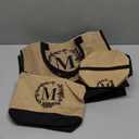 Personalized Gifts for Women Tote Bag, Initial Jute Tote Bag & Makeup Bags Monogrammed Beach Bag w/ Zipper, Birthday Valentines Day Gifts for Women Her Friends Mom Daughter Sister Girlfriend Teacher