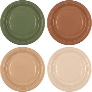 Kochorie 72 Pieces Woodland Paper Plates 7 Inch Bulk Sage Green Brown Paper Plates Disposable Safari Party Tableware Table Decors Animal Theme Party Supplies for Birthday, Dinner, Wedding