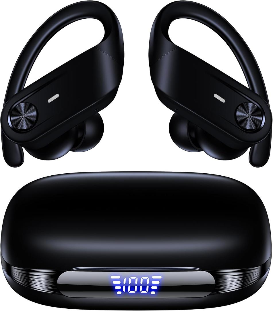 TAGRY Hybrid Active Noise Cancelling Wireless Ear Buds 80 Hrs Playtime Hi-Res Stereo Quality Bluetooth Earbuds with Transparency Mode Headphones Bluetooth Earhooks ANC Earphones for Work