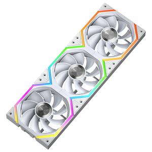 Jungle Leopard Galaxy 120mm PC Reverse Blade Case Fans, ARGB and PWM Cooling Fan PC, Axle Core Double Ring CD Pattern Module Computer Fans, DaisyChain 5V RGB Fan (White 3 Pack)