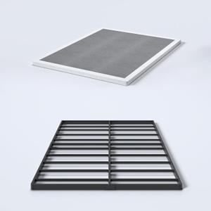 YORMDMO 2 Inch King Size Box Spring, Low Profile Heavy Duty Bunkie Board Bed Slat Mattress Foundation Base with Fabric Cover, Easy Assembly, Noise-Free