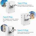 Kakyanill European Travel Plug Adapter, Detachable Adapter Type C/G/E/F Plug, 4 AC Outlets, 4 USB Ports (2 USB C), EU UK Germay France Greece Travel Plug Adapter