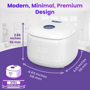 Ultrasonic Retainer Cleaner 49kHz Denture Cleaner for Mouth Guards, Retainers, Aligners, Jewelry 220ml Stainless Steel Tank Ultra Sonic Cleaning Machine White