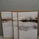 Neutral Abstract Mountain Framed Canvas Print Wall Art Set,Watercolor Beige and Gray Calming Landscape Wall Decor,Modern Minimalist Nature Artwork for Living Room,Bedroom-16 x24 x3