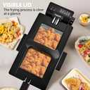 Pukomc Deep Fryer 3 Liter Capacity,1500W Oil Fryer with Adjustable Temperature,Viewing Window,Detachable Frying Basket,Made of Stainless Steel Material and Easy to Clean
