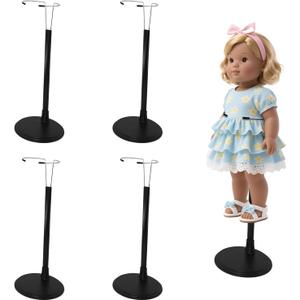 4PCS Doll Stand Compatible with American Girl Accessories,Fit 15, 16, 17, 18, 19, 20, and 21 inch Dolls, Waist 2" - 4",Black