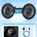 Rechargeable Car Fan for Backseat with Car Charger, 360 Rotatable 4000mAh Battery and USB Dual Power Car Fans, Strong Wind Air Circulation Fan with Adjustable Clip for Vehicles SUV RV Baby