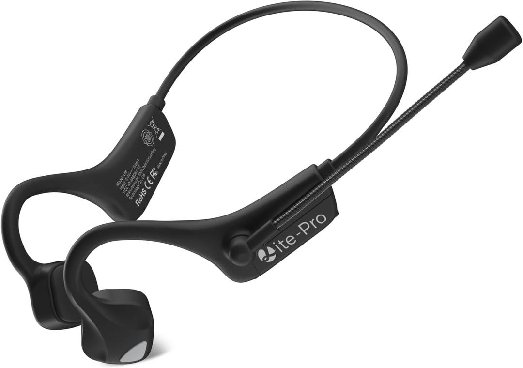 Bone Conduction Headphones Bluetooth with Mic Wireless Computer Headsets with Microphone Open Ear Bluetooth Earphones Noise Cancelling Multi-Point Connection for PC, Working (Pro-Black) Bone Conduction Headphones Bluetooth with Mic Wireless Computer Headsets with Microphone Open Ear Bluetooth Earphones Noise Cancelling Multi-Point Connection for PC, Working (Pro-Black)