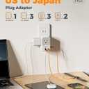 TESSAN US to Japan Plug Adapter, 2 Pack, 2 Prong to 3 Prong Outlet