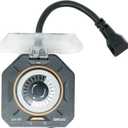 Woods 50124WD Outdoor 24-Hour Heavy Duty Mechanical Timer; 3/4Hp; 2 Grounded Outlets; Black (One Size)
