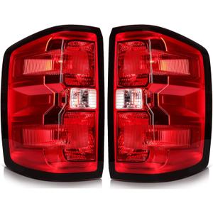Tail Lights Assembly Compatible with 2014 2015 Chevy Silverado 1500 Taillights, Rear Brake Lamps Taillight with Bulb and Harness