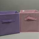 2 Pcs Storage Cubes, 10.5 Inch Collapsible Storage Bins, Fabric Foldable Bins for Organization, Durable Storage Bins for Closet, Shelves, Offices (Light Purple)