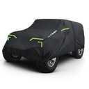 NOVSIGHT Car Cover for Jeep Wrangler 2 Door - Waterproof All Weather Outdoor Cover (2007–2025 JK JL), Windproof with Straps, 210D Oxford Fabric, Reflective Strips