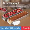 Rectangular Cake Pan Aluminum Cheesecake Pan Includes Acrylic Lid & 304 Stainless Steel Metal Spatula Removable Frame Bundt Cake Baking Molds for Tiramisu Cheesecake Mousse(Removable) (1)