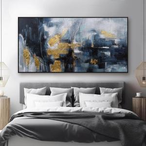Nordic Luxury Gold Abstract Canvas Wall Art for Living Room - Modern Decor for Home & Office - Framed Prints Painting Ready to Hang 20"x40"