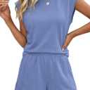 PRETTYGARDEN Two Piece Short Sets for Women Summer 2026 Matching Loungewear Travel Outfits Spring Beach Vacation Clothes XL