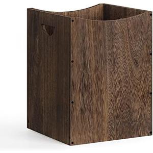 smusei Wood Trash Can 9.5 Gallon Waste Basket Bin Rustic Farmhouse Large Kitchen Garbage Can for Bedroom Living Room Bathroom Office, Rustic Brown