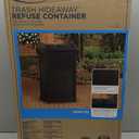 Suncast 33 Gallon Commercial Outdoor Trashcan Hideaway with Lid for 30 to 33 Gallon Trash Bags for Garage, Backyard, or Garden, Brown