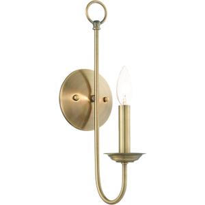 Livex Lighting 42681-01 1-Light Wall Sconce, Antique Brass, 5"W x 16"H