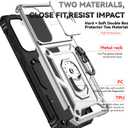 SunStory Case for Samsung Galaxy A36/A56 5G Case with HD Screen Protector & Slide Camera Cover & Rotated Ring Kickstand, [Heavy Duty Shockproof] Dual Layers Phone Case for Galaxy A36/A56 (Silver)
