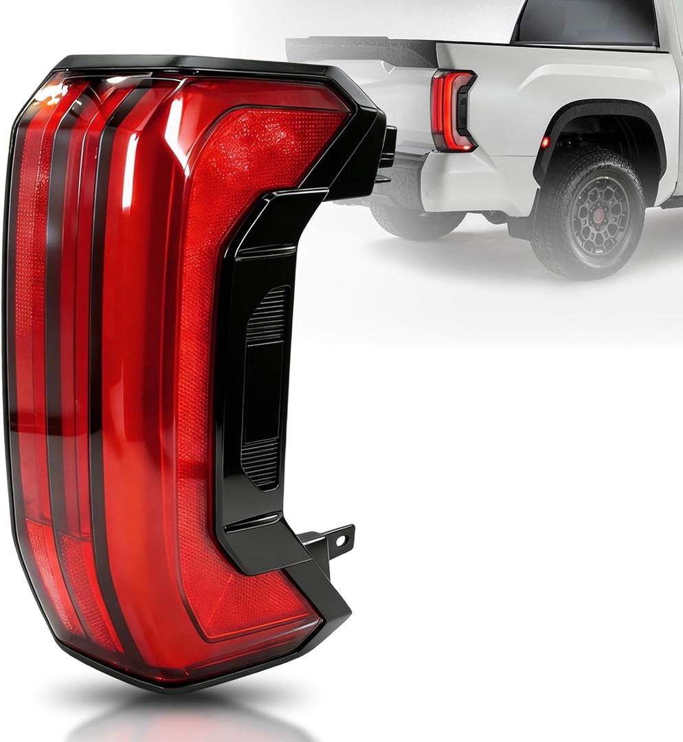 LED Tail Light Assembly Compatible with Toyota Tundra 2022-2026 Right Side | Passenger Side Rear Tail Lamp with Tailgate Switch, Sequential Turn Signal, 5-Pin Plug, Replacement for 81550-0C200