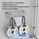 Brushed Nickel Grab Bar 17 Inch w/Towel Holder, iHansee Stainless Steel Shower Towel Bar Bathroom Balanced Support Handle, Wall Mount Safety Handrail Grab Rail for Elderly Senior Handicap Disabled
