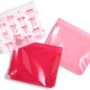 Fit & Fresh Reusable PEVA Storage Bags 3 Pack, Reusable Food Storage Bags, LeakProof Bag, Durable, Reusable Sandwich Bags, Freezer Safe Bags, Hand Wash, Easy to Clean, Eco-Friendly, Pink Bows