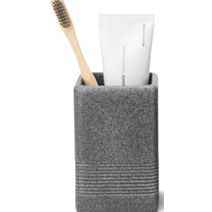 INIUNIK Toothbrush Holder for Bathrooms, Resin Bathroom Toothbrush Holder Set Tooth Brushing Holder, Cute Toothbrush Cup Organizer Tumbler for Bathroom Vanity Countertop, Dark Grey
