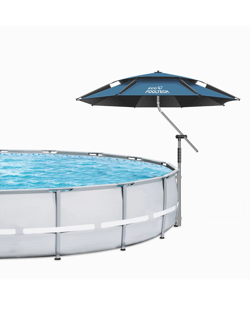 Above Ground Pool Umbrellas, Outdoor Pool Sunshade for Oval or Rectangular Swimming Pools, Multi-functional Patio Umbrella for Garden, Must have Pool Accessories