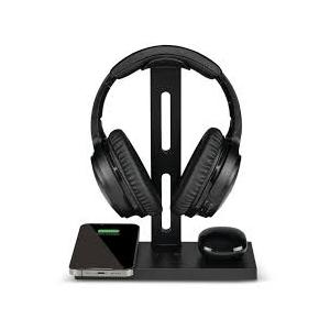 iLive 5-in-1 Headphone Stand with Wireless Charger, IAQST303B, Black