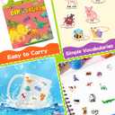 Benresive Reusable Sticker Book for Toddlers, Stickers for Kids, Travel Toys for Arts & Crafts Activities, Birthday Gift for Boys & Girls, Animals Dinosaurs Insects Themes