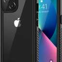 Lanhiem for iPhone 13 Case, IP68 Waterproof Dustproof Shockproof Cases with Built-in Screen Protector, Full Body Sealed Protective Front and Back Cover for iPhone 13, 6.1 inch (Black)