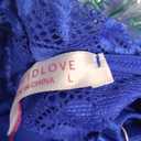 Avidlove Teddy Lingerie for Women Lace Bodysuit One Piece Babydoll Mesh Chemise V Neck Sleepwear (Large, Blue)