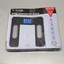 Taylor Digital Glass Body Composition Scale, Bathroom Scale for Body Weight, Measures Body Fat, Body Water, Muscle Mass and BMI, 10-User Recognition, FSA HSA Eligible, 400 lb Capacity, White and Black