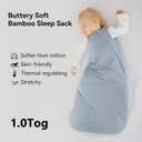 BubblePanda Rayon Made from Bamboo Sleep Sack 6-12 Months 1.0 Tog Soft Toddler Sleeping Sack for Babies 2-Way Zipper Baby Wearable Blanket