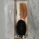 100% Boar Bristle Hair Brush for Women Set by Belula (L Size). Soft Natural Bristles for Thin and Fine Hair. Wooden Comb, Travel Bag and Spa Headband Included!