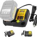 DCB201 Car Charger Compatible with Dewalt 12V Battery, Replacement for Dewalt 20V Battery Charger for DCB119 DCB202 DCB203 DCB204 DCB206 DCB606 DCB609