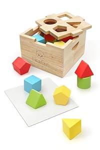 Bimi Boo Wooden Shape Sorter Toy for Babies - Premium Shape Sorter with Noise-Reducing Silicone Pad - Classic Montessori Toy for Toddlers (8 Various Blocks, 1 Box, 1 Silicone Pad)