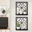 Black Metal Wall Candle Holder Set of 2, Minimalist Rustic Aesthetics Wall Art Decor for Living Room Bedroom Bathroom (11.8 x 13 in)