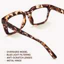 IBOANN Oversized Blue Light Glasses for Woman, Funky Fashion Glasses With Preppy Look, Reduce Screen Fatigue Computer Glasses