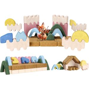CoziBB 22Pcs Modular Kids Play Couch, Toddler Couch with Convertible and Multifunctional Foam for Inspiring Child Creativity, Kids Couch for Playroom Bedroom - Junlge Theme