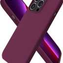 ORNARTO Compatible with iPhone 13 Pro Case 6.1, Slim Liquid Silicone 3 Layers Full Covered Soft Gel Rubber Case Cover 6.1 inch-WineRed