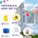 iLink-outer White Bounce House Indoor Outdoor Bouncy Castle for Kids Ages 3-8 Oxford Toddler Bounce House with Slide Balloon & Blower for 2 Kids,103 x 71 x 90 inch,Children's Birthday Party Gifts