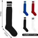Medsuo 2 Pairs Kids Football Socks Aged 7-12 Knee High Breathable Soccer Socks Long Football Sport Socks for Kid Boy Girl (White)
