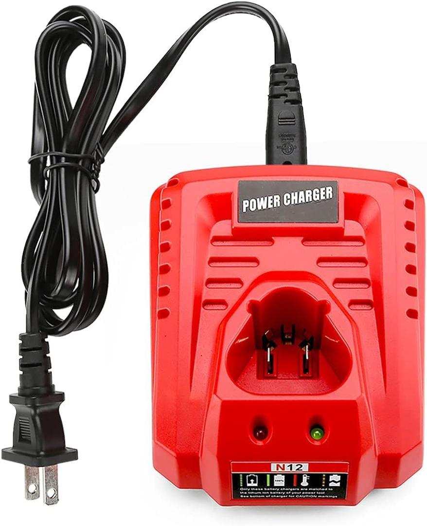 Ahomtikk 12V Rapid Charger Replacement for Milwaukee 12V Battery Charger 48-59-2401 Compatible with Milwaukee M 12 Lithium Battery 48-11-2411, 48-11-2412, 48-11-2420, 48-11-2440, 48-11-2460
