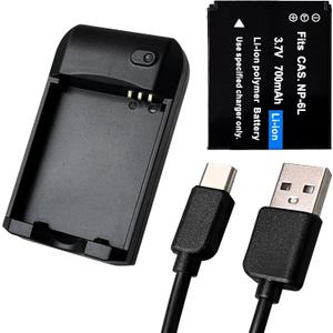 NP-6L Battery Charger, Digital Camera Battery Charger with CAS. NP-6L 3.7V 700mAh Rechargeable Lithium Battery
